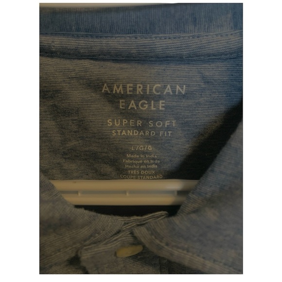 💛 American Eagle Outfitters Men's Gray Polo Shirt Size Large - Picture 2 of 6